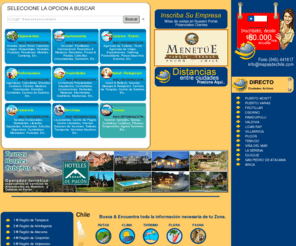 mapasdechile.com: Mapas de Chile - Rutas, Turismo, Planos de ciudades, de todo chile, directorio de alojamientos, gastronomía, comercio profesionales, propiedades, termas, servicios, entretención, encuentra todo en un solo portal, informaciones en general, principales rutas, planos.... mapas de chile...informaciones turísticas, cuadro de distancias, termas, turismo aventura, Pucon, Chillan, San Pedro de Atacama, laguna San Rafael, Volcán Llaima, Villarrica, ubicaciones, servicios, planos, vias, rutas, distancias, mapas, rutas, chile, ubicaciones, planos mapas
Mapas de Chile, todo lo que buscas en un solo lugar, Mapas de ubicación y servicios, encuentra todo en un solo lugar, alojamientos, gastronomía, turismo, termas, todo lo que Uds. necesite, además de la información de tu ciudad, flora y fauna, historia de chile, población, principales rutas, economía, mapas gratuitos de todo Chile, planos de ciudades e información sobre rutas, distancias y mucho mas. Museos, cámaras de turismo, excursiones, compras y reservas, cuadro de distancias, termas en chile, termas, ubicación, mapas