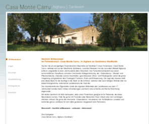 casamontecarru.com: :: Casa Monte Carru :: Alghero :: Sardegna :: Herzlich Willkommen ::
Casa Monte Carru Ferien in historischem Landhaus mitten im Olivenhain in Alghero an der Westküste Sardiniens