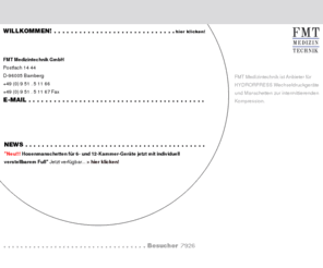 fmtmedizintechnik.info: FMT Medizintechnik: HYDROPRESS, Wechseldruckgeräte, Intermittierende Kompression, Lymphödem, Lipödem, Lipoödem, Lymphödem, Ödeme, Kompressionstherapie
FMT Medizintechnik GmbH ist Anbieter für HYDROPRESS Wechseldruckgeräte und Manschetten zur intermittierenden Kompression. D-96005 Bamberg.