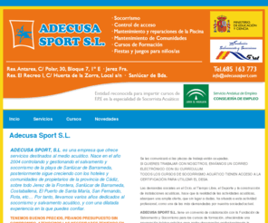 adecusasport.com: Adecusa Sport S.L. Salvamento y Socorrista. Cursos de Formación
Socorrismo, control de acceso, mantenimiento y reparaciones de piscinas