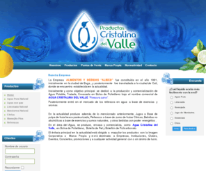 cristalinadelvalle.com: Productos Cristalina del Valle
Productos Cristalina del Valle-Agua natural, agua con gas, limonada, mandarina, ctrica, maranjita