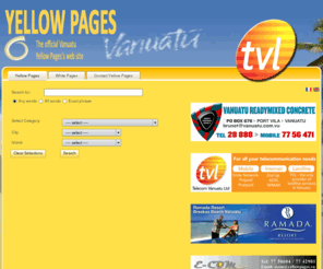 pagesjaunes-vanuatu.info: Official Yellow Pages of Vanuatu - Search
Official Yellow Pages of Vanuatu. Online directory of Vanuatu. Search for a business and display its address, contact numbers, email, website, description