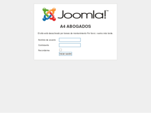 a4abogados.com: Bienvenidos a la portada
Joomla! - el motor de portales dinámicos y sistema de administración de contenidos