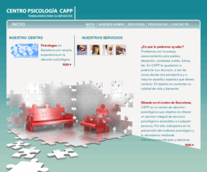 psicologoscapp.com: -| CAPP - Centro de Atención Psicológica y Psicoterapéutica |-
CAPP es un centro de atención psicológica situado en Barcelona, formado por psicólogos profesionales y con amplia experiencia.