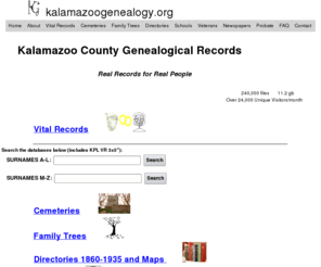 kalamazoogenealogy.org: Kalamazoo County Genealogical Records
Kalamazoo County Genealogical Records