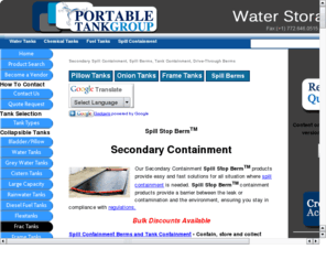 portablespillberm.com: Portable Spill Berm, Containment Berm, Tank Containment, Spill Basins, Spills
Portable Tank Group Spill Stop BermTM Portable Spill Berm ensures you are staying in compliance with EPA Secondary Containment regulations.