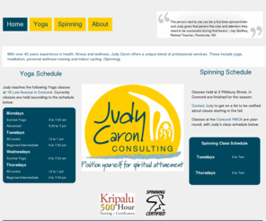 judycaronconsulting.com: Judy Caron Consulting - Welcome
Judy Caron teaches yoga and spinning classes in Concord, NH.