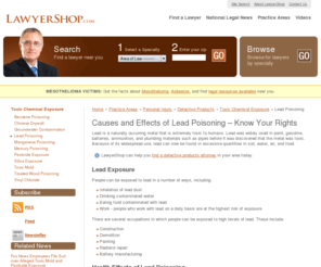 leadpoisoninginfocenter.com: Lead Poisoning Info Center
If you typed in lead poisoning, lead poisoning lawyer, lead poisoning attorney, or personal injury attorneys, then you need a lead poisoning lawyer in your area to fight for your legal rights. We list personal injury lawyers and websites that provide information about lead poisoning and personal injury litigation.
