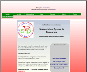 cyclos-descartes.org: Index - AC-Descartes
Le portail de l'Association Cyclos Descartes
