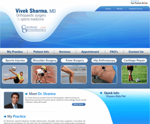 viveksharmamd.com: Dr. Vivek Sharma, Orthopaedic Surgeon - Anterior Approach Hip Arthroplasty, Richmond VA
Dr. Vivek Sharma is an orthopaedic surgeon in Richmond VA who specializes in hip arthroscopy, sports medicine, cartilage injuries, ACL, shoulder & knee surgery. Navigate to know more on minimally invasive ACL surgery, spine, shoulder impingement, trigger finger & broken ankle