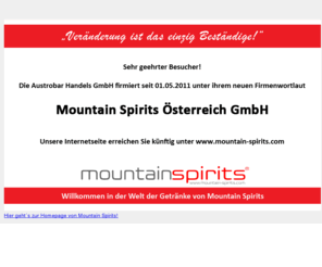 mister-x.info: Willkommen bei Mountain Spirits
Austrobar Handels GmbH, A-6330 Kufstein: Wir importieren und vertreiben Getränketrends und starke Marken!