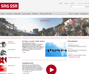 srg.ch: SRG SSR: Schweizerische Radio- und Fernsehgesellschaft
SRG SSR. Website der Schweizerischen Radio- und Fernsehgesellschaft. Informationen über öffentliches Radio und Fernsehen in der Schweiz.