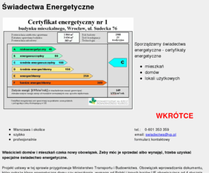 straszak.com: Świadectwo Energetyczne
Świadectwa energetyczne mieszkań, domów, budynków, lokali.