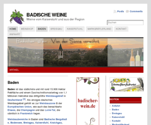 badische-weine.com: www.badische-weine.com - Badischer Wein von der Sonne verwöhnt.
Badische Weine,Online Wein Shop und wissenswertes über das badische Wein Anbaugebiet.Weine aus der Region.