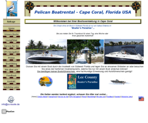 cc-boote.de: Pelican Boatrentals, Cape Coral, Florida; Bootsvermietung, Boote in Florida
Pelican-Boatrental, Cape Coral Florida, Boote mieten in Cape Coral