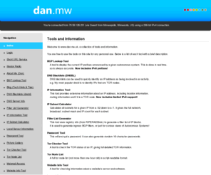 dan.gy: www.dan.me.uk
Main page with description of each tool/page