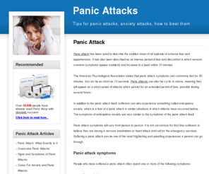 panicattacktips.com: Panic Attack
A panic attack can be overcome! Visit us now and learn how to control and cure your anxiety or panic attack. Regain your confidence and find freedom today!