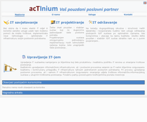 actinium.biz: Actinium, IT savjetovanje, upravljanje i održavanje - naslovna
Actinium - Naslovna