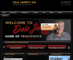 dalejarrettkia.com: New and Used Kia Dealer Monroe | Dale Jarrett Kia serving Charlotte, Rock Hill and Gastonia
Visit Dale Jarrett Kia for a variety of new and used cars by Kia in the Monroe area. Our greater Charlotte, Monroe, Rock Hill and Gastonia Kia dealership is ready to assist you!