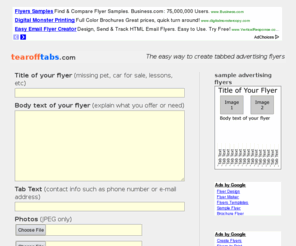tearofftabs.com: tearofftabs.com - The easy way to create tabbed advertising flyers
tearofftabs.com - The easy way to create tabbed advertising flyers