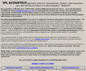 iplacoustics.co.uk: IPL ACOUSTICS HIGH QUALITY SPEAKER KITS
