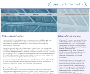 itanius.com: itanius informatik - the software architecture company
Architektur und Entwicklung verteilter Softwaresysteme