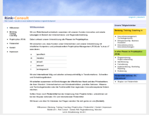 rink-consult.de: Website Rink-Consult, München
Willkommen auf unserer Website. Wir von Rink-Consult entwickeln zusammen mit unseren Kunden innovative und smarte Lösungen im Bereich der Unternehmens- und Regionalentwicklung. Unser Unternehmen ist in München ansässig. Wir sind international tätig.