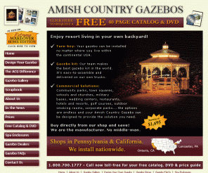 amishgazebos.com: Gazebos at Amish Gazebos: Spa Gazebos, Hot Tub Gazebos, Gazebo Kits, Landscape Design Gazebos
Gazebos at Amish Gazebos. Your source for Spa Gazebos, Hot Tub Gazebos, Gazebo Kits and Landscape Design Gazebos