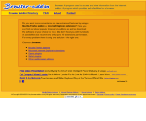 browser-addon.com: Browser addon: free webbrowser addons
Welcome to Browser-addon! Here you can get the latest webbrowsers and browser addons for free.