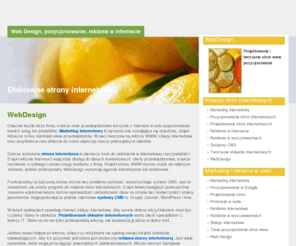 am-webdesign.pl: WebDesign
Coraz bardziej powszechny marketing internetowy zmusza firmy i przedsiębiorstwa do zaistnienia w Sieci oraz do reklamy swoich produktów i usług wśród internatów. Możliwość taką dają systemy CMS, które pozwalają na łatwe i szybkie stworzenie strony WWW, sklepu internetowego czy wizytówki. Marketing internetowy to obecnie doskonały sposób na wypromowanie marki oraz podniesienie zysków firmy. E-marketing realizuje się poprzez kampanie internetowe, w skład których wchodzi: reklama online, adwords, optymalizowanie i pozycjonowanie strony, cms i inne.
