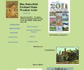 bluebutterfield.com: Home
Portland Maine Calendar, Maine Gifts, Woodcut Calendar, how to make a woodcut, Maine cards