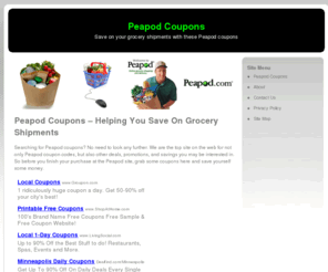 peapodcoupons.com: Peapod Coupons | Peapod Coupon Codes
The most updated Peapod coupons on the web. Get big savings on your groceries with these Peapod coupon codes