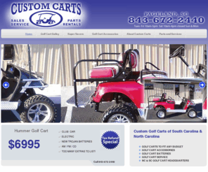 southcarolinagolfcarts.net: South Carolina Golf Carts - Custom Carts Pageland SC
Custom Carts is a full service golf cart dealer, located in Pageland, South Carolina.  Being located on the border between North Carolina and South Carolina puts Custom Carts in the heart of both Carolinas.