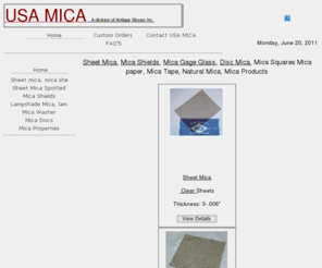 usamica.com: Mica Products, Mica sheet, Mica shields, AMF Mica Discs, Mica Paper
Mica,Mica shields,Sheet mica,clear mica,Amf Mica Discs, Mica products,Mica tape