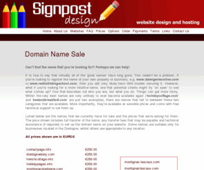 charenteonline.com: Domain sales
Signpost design are based in Dordogne, south west France and offer low cost website design packages for small business.