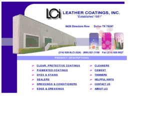 leathercoatings.com: Leather Coatings Dressings Conditioners Cleaners Dyes
Complete source for leather coatings and finishes