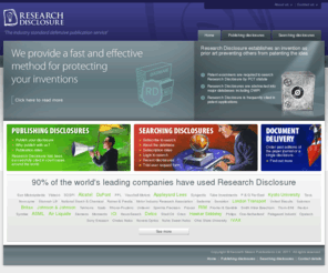 technicaldisclosures.com: Research Disclosure - The industry standard defensive publication service
Defensive Publications Online The PCT Listed Disclosure Service.