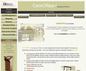 cemoffice.com: Intera USA: Cemetery Software - Kiosk, data_entry, GIS & autocad_mapping
