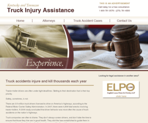 tennesseetruckinginjuries.com: Kentucky and Tennessee attorneys for injuries and deaths from truck and tractor-trailer accidents
Attorneys Kurt Maier and Bob Young are prepared to help you with your lawsuits and claims against trucking companies for tractor-trailer accidents. The attorneys practice in Kentucky and Tennessee. Call today for your consultation: (270) 781-6500.