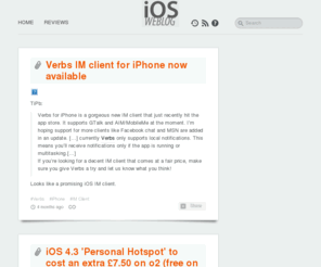 iosweblog.com: iOS Weblog
iOS news and reviews from 100s of news sources from around the world. Handpicked daily iPhone, iPod Touch and iPad news.