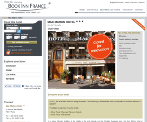 hotelmacmahon.fr: Hôtel Mac Mahon Paris 3* | Site Officiel |
Hôtel Mac Mahon 3 étoiles Paris 17ème - Hôtel traditionnel à deux pas de l'Arc de triomphe et des Champs Elysées