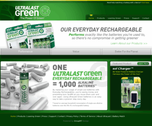 nabcorp.com: home
UltraLastÂ® Batteries provide greener solutions for consumer portable power needs. Under the UltraLast Greenâ„¢ brand is a complete range of rechargeable batteries and chargers, suitable for all your daily power needs. The Everyday Rechargeablesâ„¢ batteries are perfect for household items including remote controls, wireless keyboards/mice, and clocks, and the High-Power Rechargeablesâ„¢ batteries are ideal for high power consumption devices like digital cameras, electronic flashes, music players and gaming.