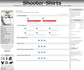 shooter-shirts.de: Shooter-Shirts
Shooter Shirts - Coole T-Shirts und Sweatshirts online bestellen: T-Shirts, Sweatshirts, Kinder T-Shirts mit eigenem Namen, T-Shirts, Sweatshirts, Kinder T-Shirts mit originellen Motiven