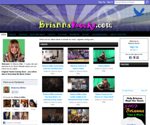 briannarocks.com: Brianna Rocks
Brianna Miller, coming at you from Fenton Michigan is on her way to becoming Detroit's next sensation, at 10 years old! Check out her music.