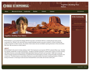 bitco-kitchell.net: BITCO/Kitchell
BITCO-Kitchell is a joint partnership between BITCO and Kitchell Contractors. BITCO is a leading Navajo family-owned construction management firm. Kitchell, a 60  year-old Phoenix-based employee-owned construction company, is known for delivering quality construction to Indian Country. 