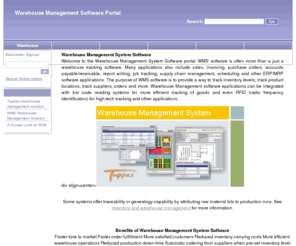 warehouse-management-software-portal.com: Warehouse Management Software Portal
Warehouse Management Software Portal - a directory of shop floor manufacturing software for lean manufacturing and other industries.