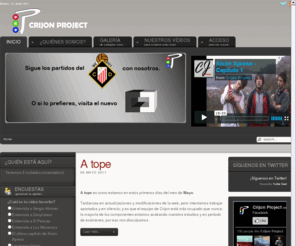 crijonproject.com: Crijon Project
Página Web Oficial de la Asociación Crijon Project, un medio de comunicación asturiano y Medio Oficial del Caudal Deportivo de Mieres.