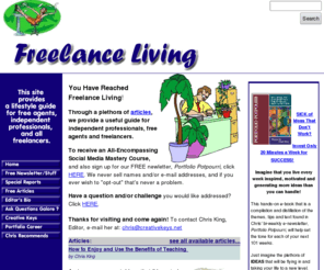 freelanceliving.com: freelance living ... a guide for independent professionals, free agents, and freelancers -  SOHO Mind & Spirit
Freelance Living: a guide for independent professionals free agents and freelancers. -  SOHO Mind & Spirit