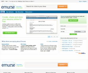 emursejobs.com: Emurse.com: Resume Builder | Maker | Creator
Create, share and store your resume online for free. Use our resume builder and have a new resume in minutes.