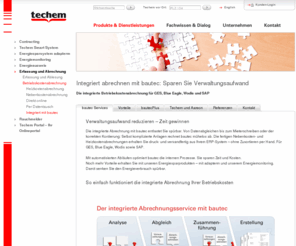 techembautec.com: In GES und Blue Eagle integriert abrechnen mit bautec - Techem
Für GES, Blue Eagle, Wodis, SAP und IBEKO: Die integrierte Betriebskostenabrechnung mit bautec – so gewinnen Sie Zeit bei der Heizkostenabrechnung.